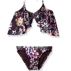 Girls Hobie 2 Piece Set Burgundy Print